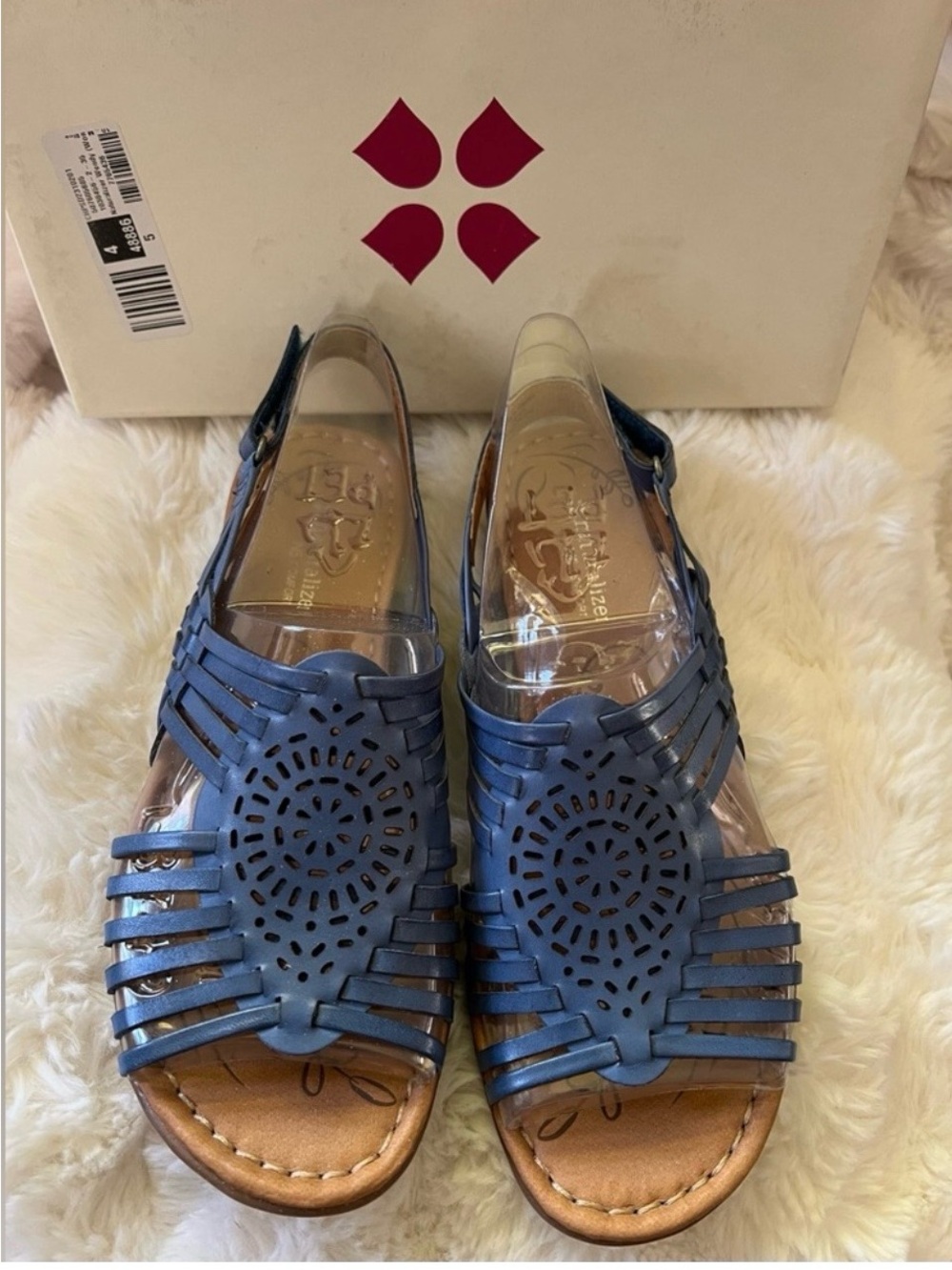 Naturalizer Wendy Blue Leather Cutout Slingback Sandals N5 Comfort Sz 10M NEW